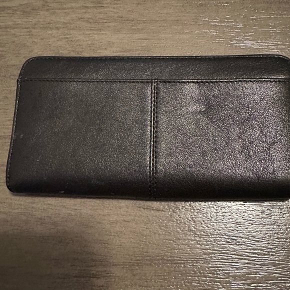 Coach Black Accordion Wallet With Gold Tone Coach Symbol - Picture 16 of 16